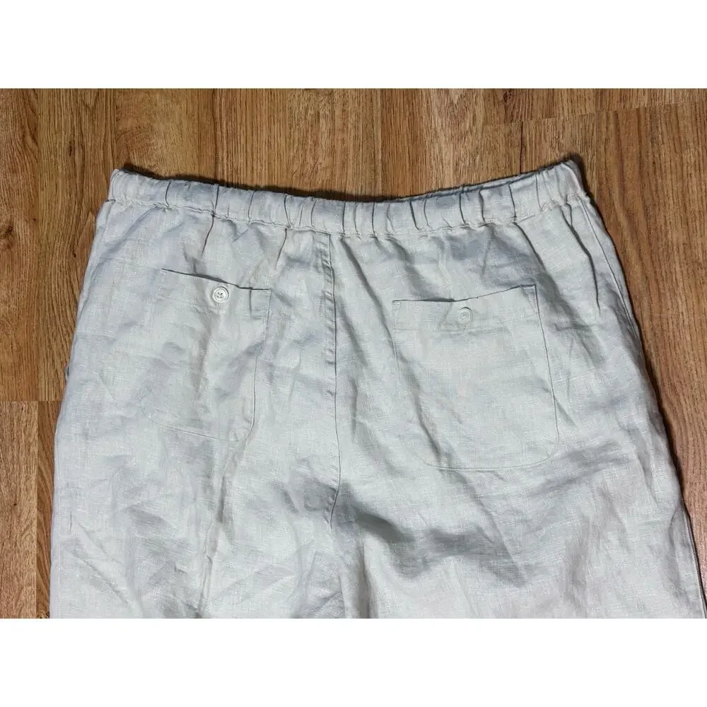 Toscana Men’s 100% Linen Pants Beige SZ XL Resort Beach